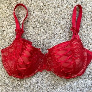 34G Adore Me Bra Red/tan